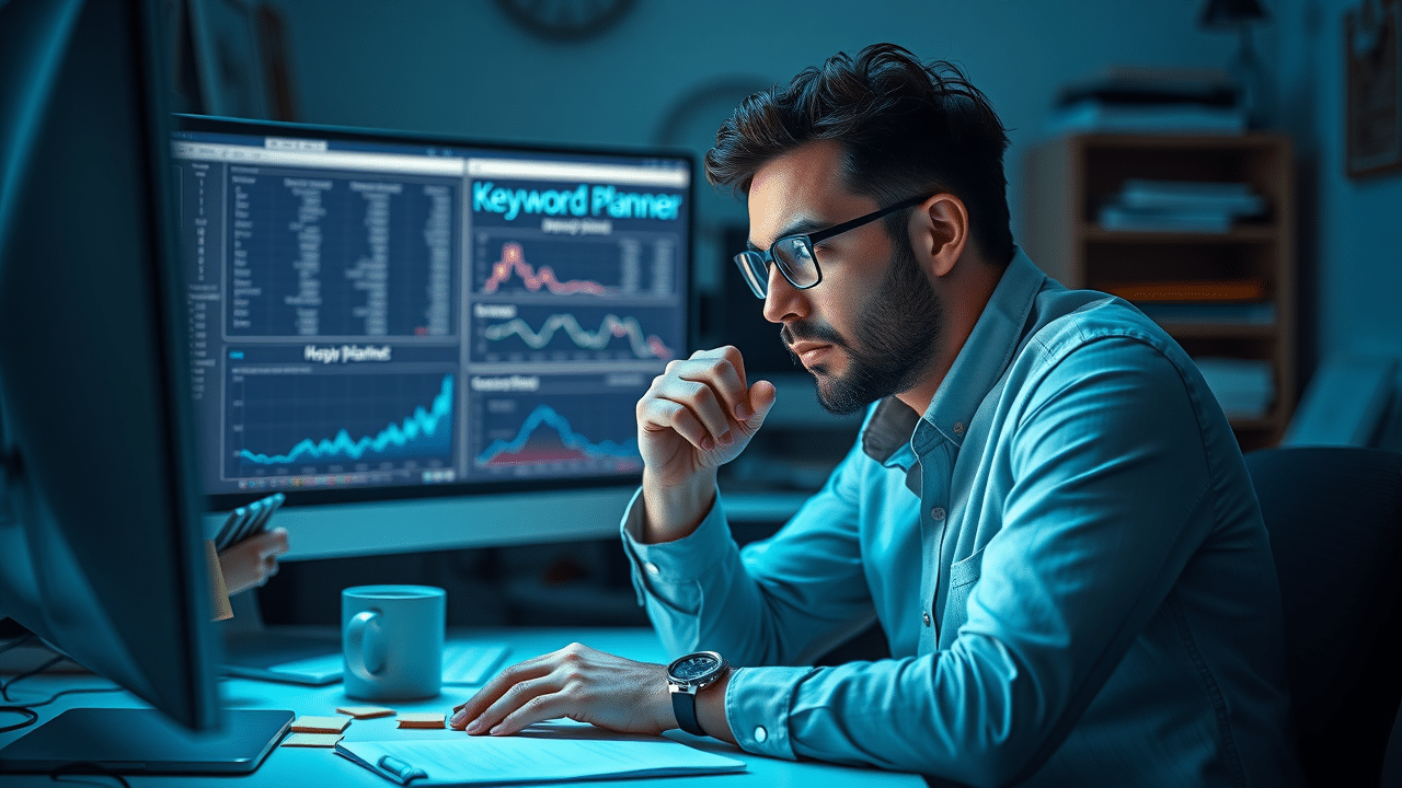 SEO specialist using keyword planner to boost local search results