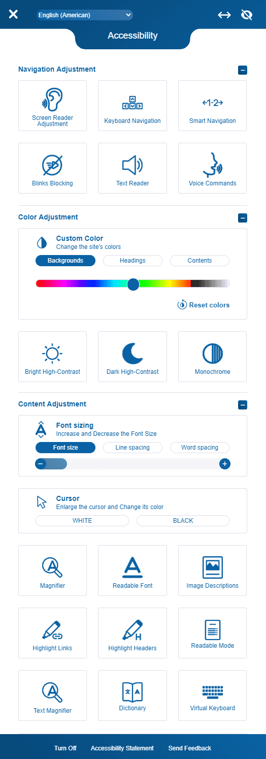 ADA website accessibility widget