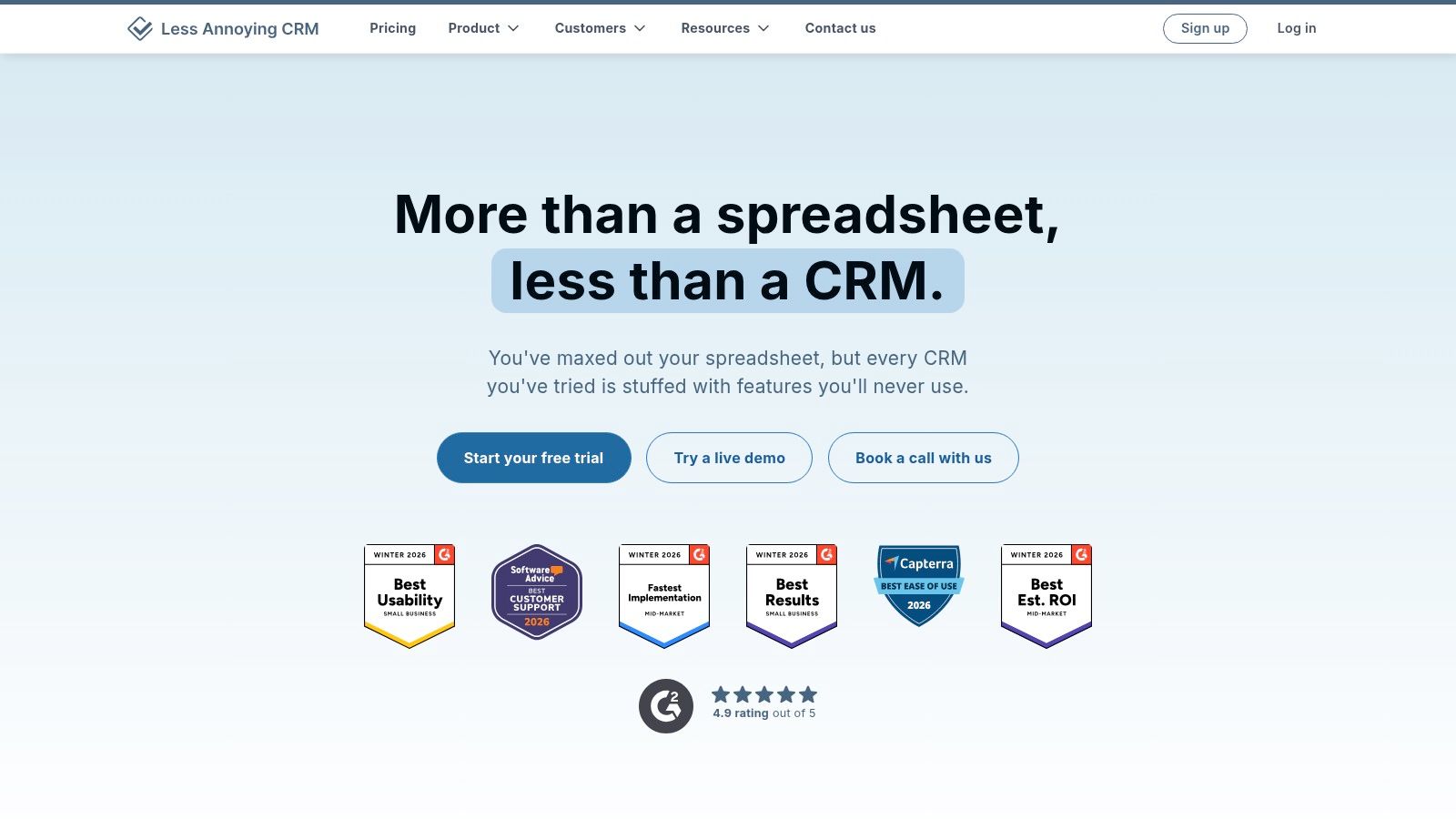 Less Annoying CRM