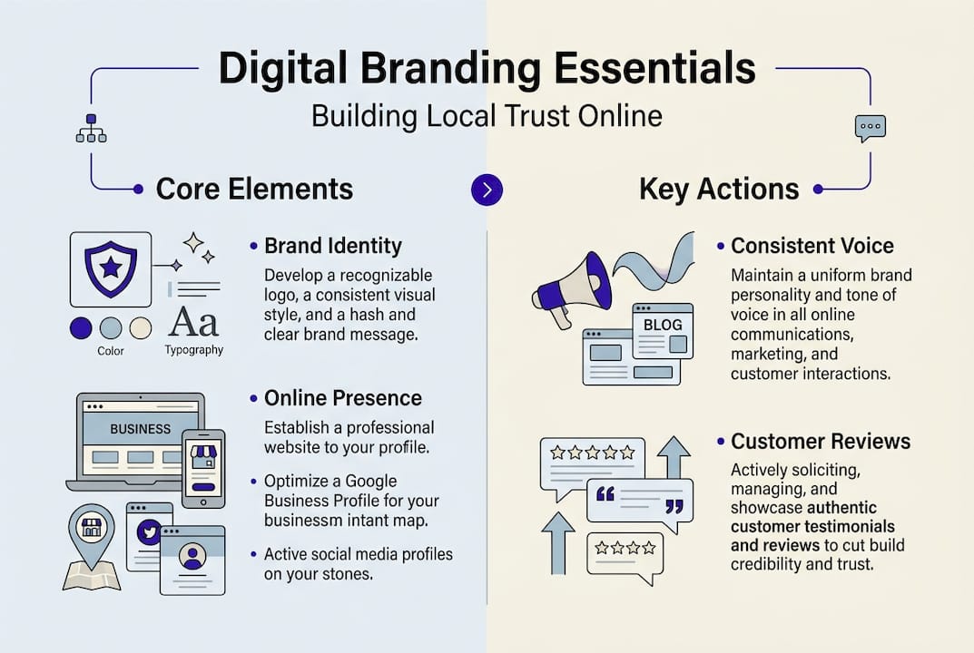 Infographic showing digital branding essentials