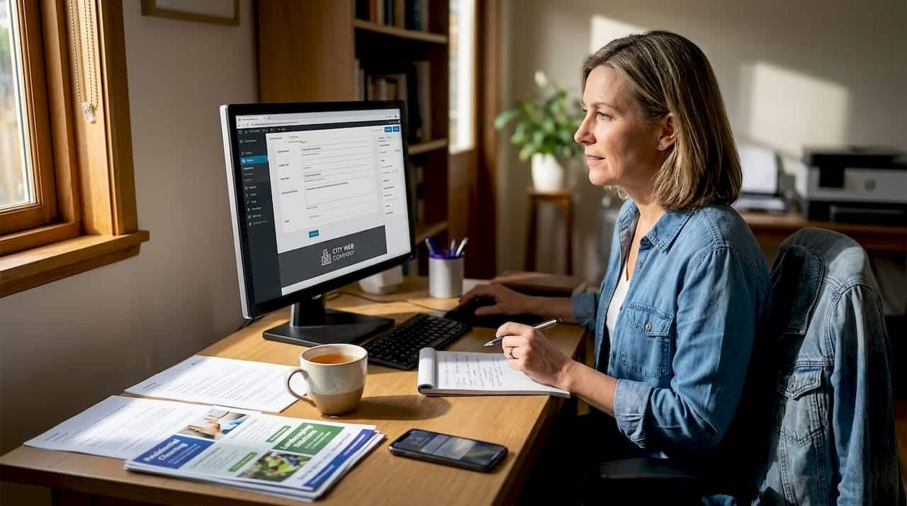 Local business owner updating website