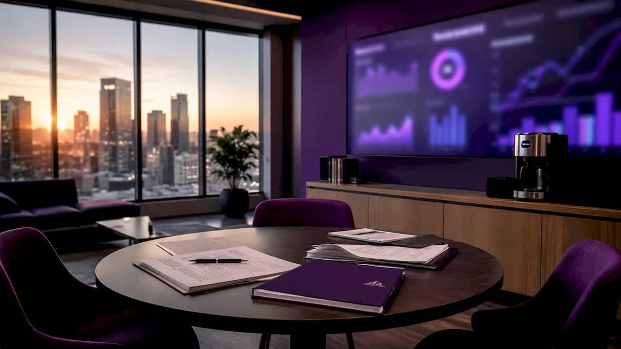 Curved screen showing law firm analytics dashboard