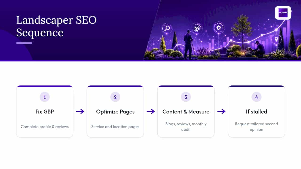 Three-phase 90-day landscaper SEO plan