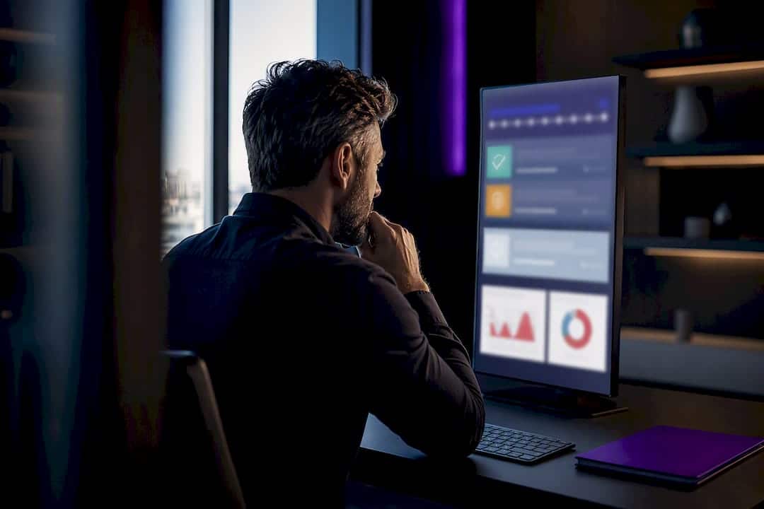 Business owner auditing review solicitation dashboard