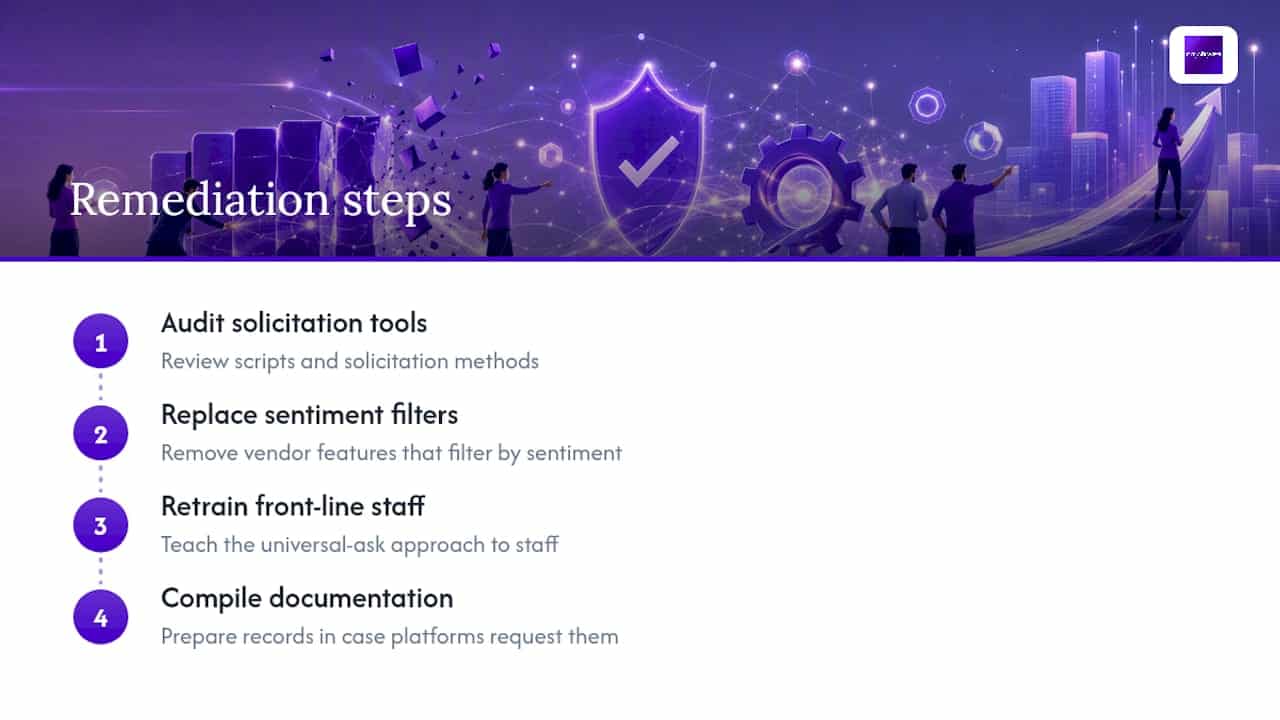 Four-step review gating remediation process