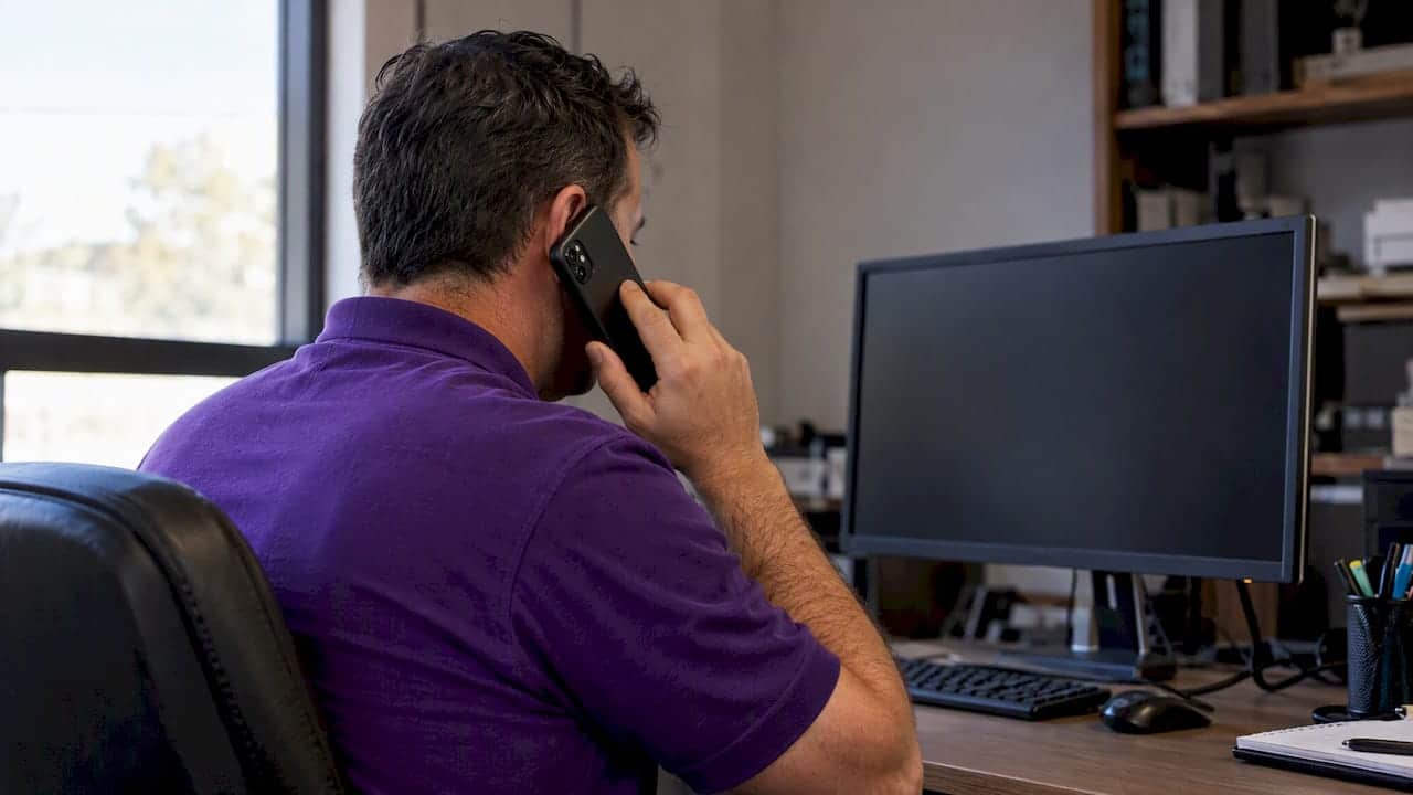 Local owner testing a tracked business call