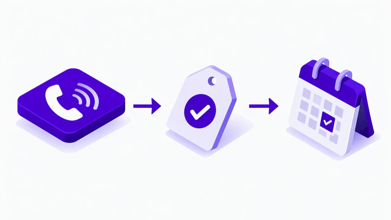 Tracked call linked to outcome and booking source