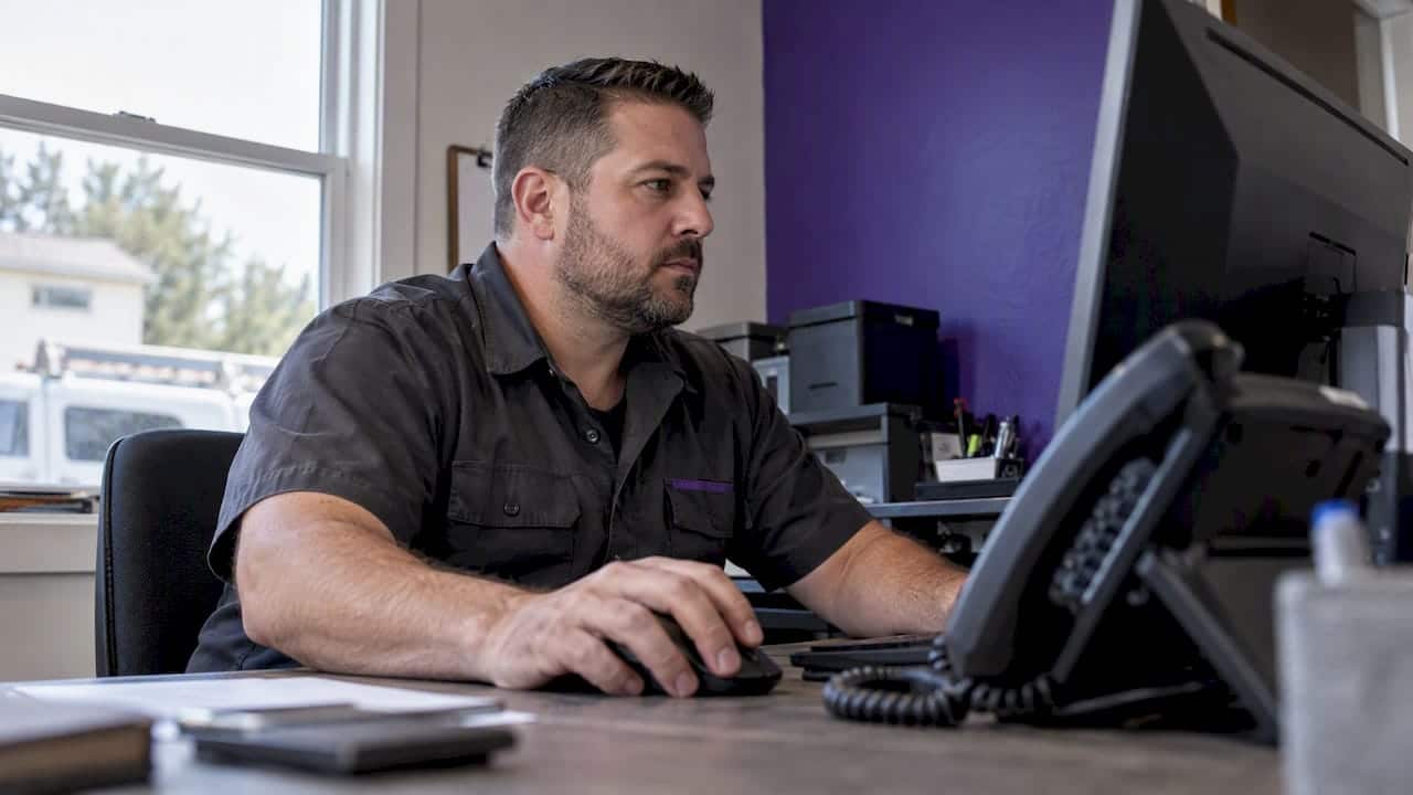 Business owner recording a tracked call outcome